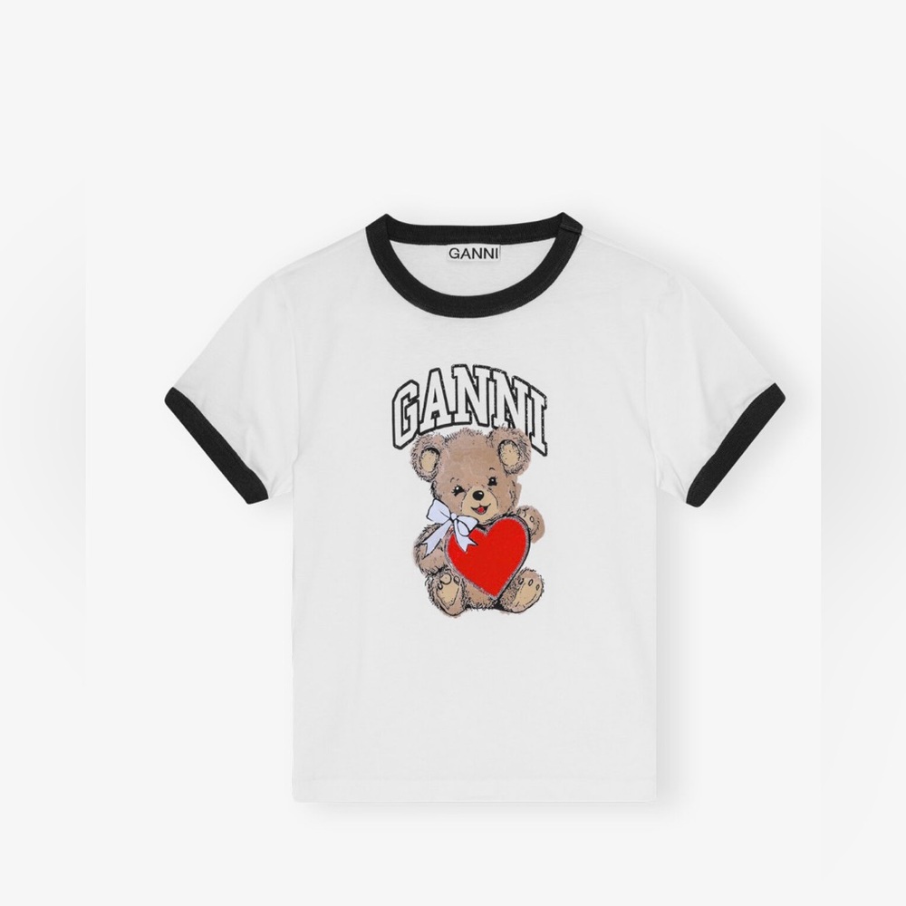 NWT Ganni Basic Jersey Bear T-shirt size small